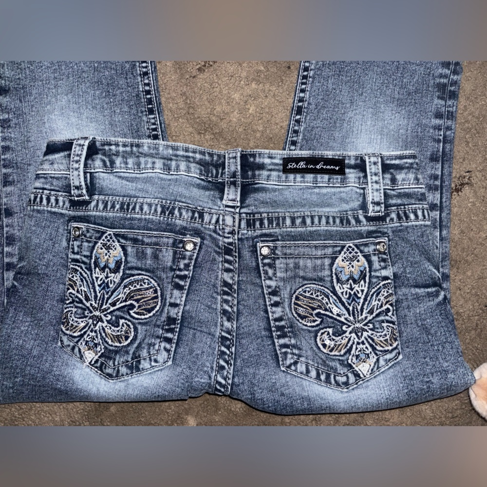 Elegant Blue Embellished Women's Boot Cut Jeans